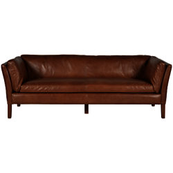 Halo Groucho Large Aniline Leather Sofa Old Saddle Walnut